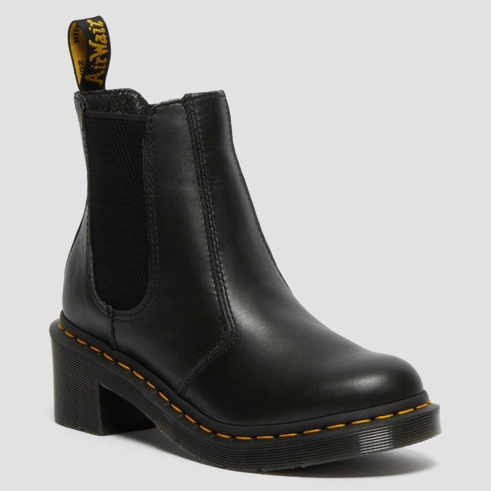 Dr. Martens Women's Cadence Heeled Chelsea Boots Black Wanama Leather US 8 RARE!